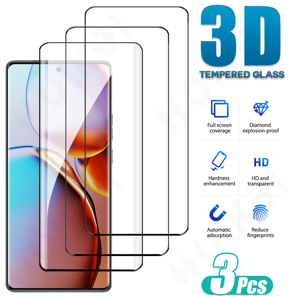Curved Edge Screen - 1-3 Buah Kaca Tempered untuk Motorola