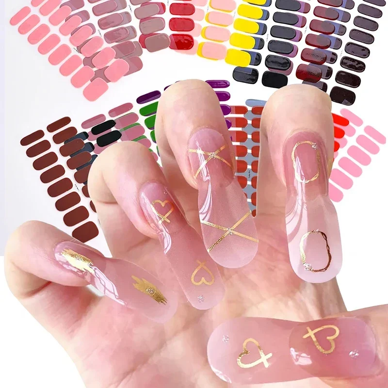 Full Cover Adhesive - 16 Tips Stiker Seni Kuku Semi-sembuh