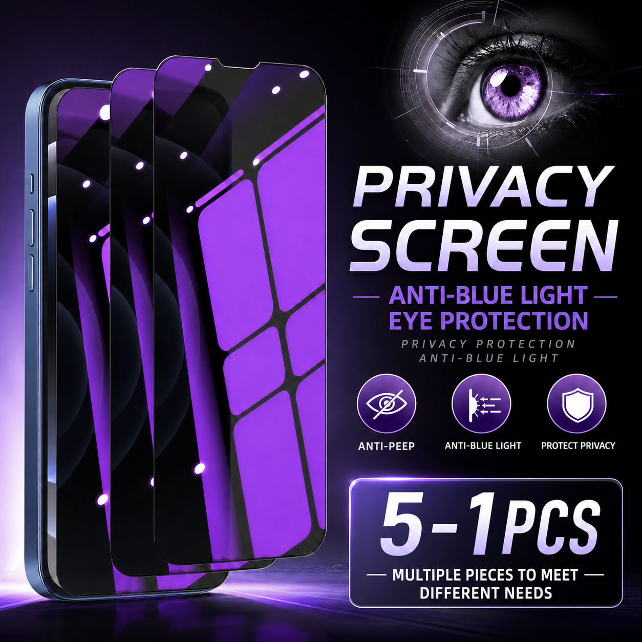 Matte Anti Glare Screen - 1-5 Buah Kaca Tempered Privasi Anti