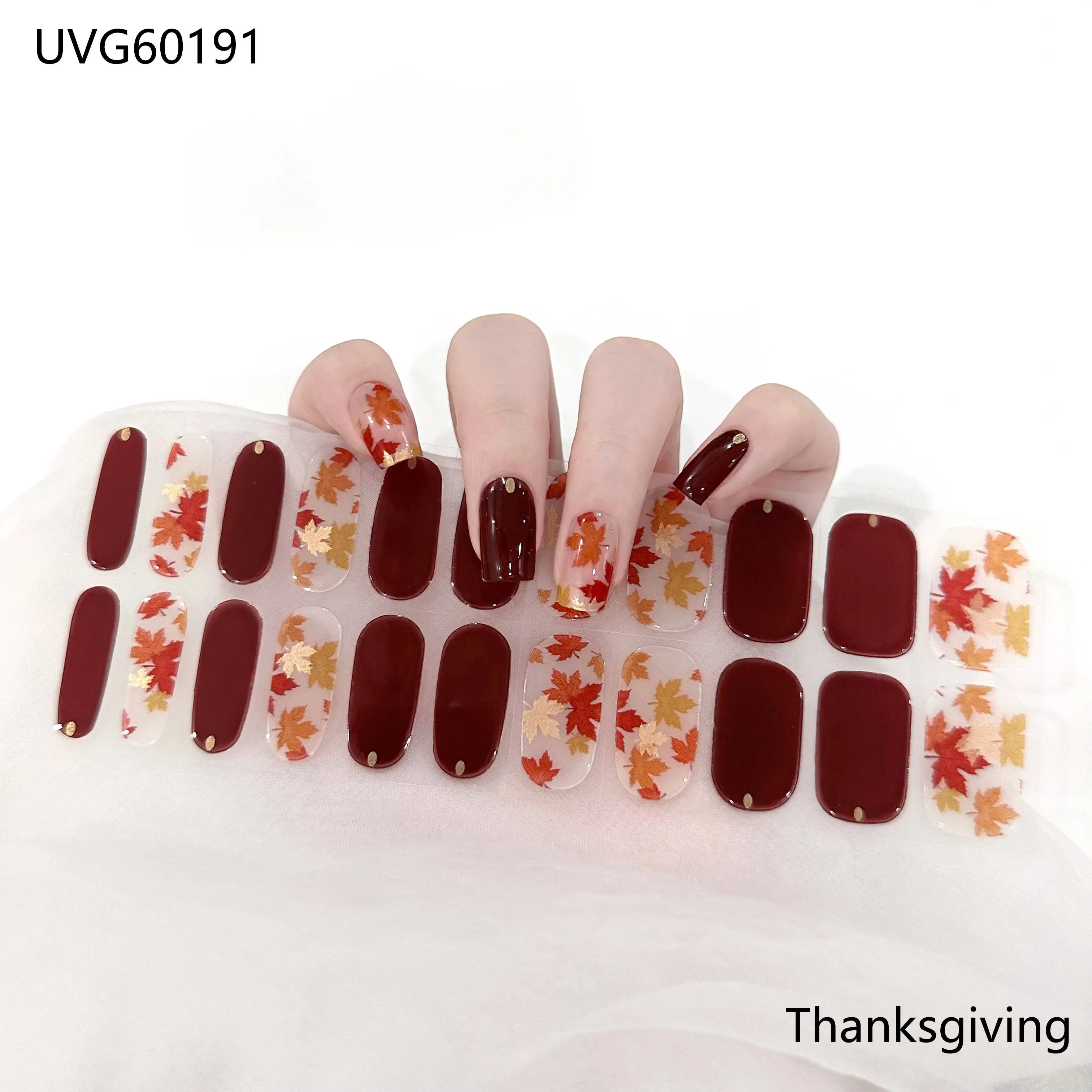 Full Cover Adhesive - 22Tips Semi-Cured Gel Nail Patch Slider