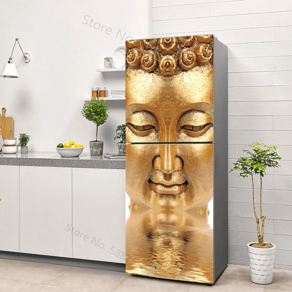 Stiker Kulkas Vinil Seni Buddh - Full Cover Adhesive ulasan dan harga